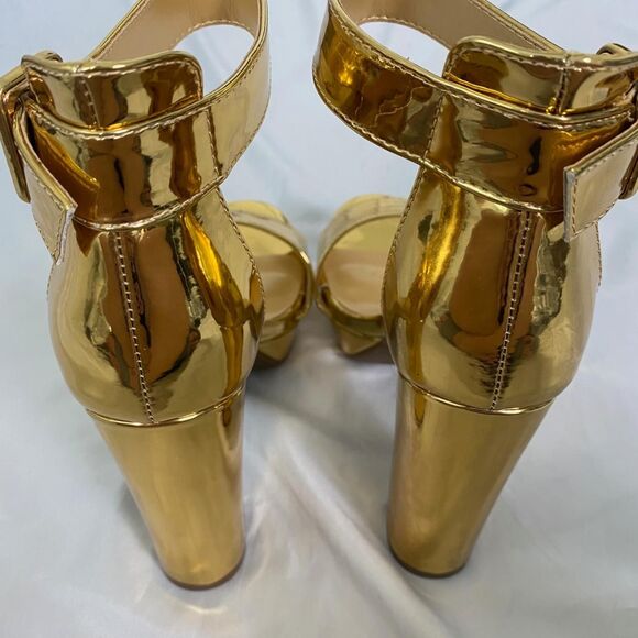 NEW Dream Pairs Metallic Gold High Heels / Open Toe Platform Sandals US 7.5 - Picture 4 of 8